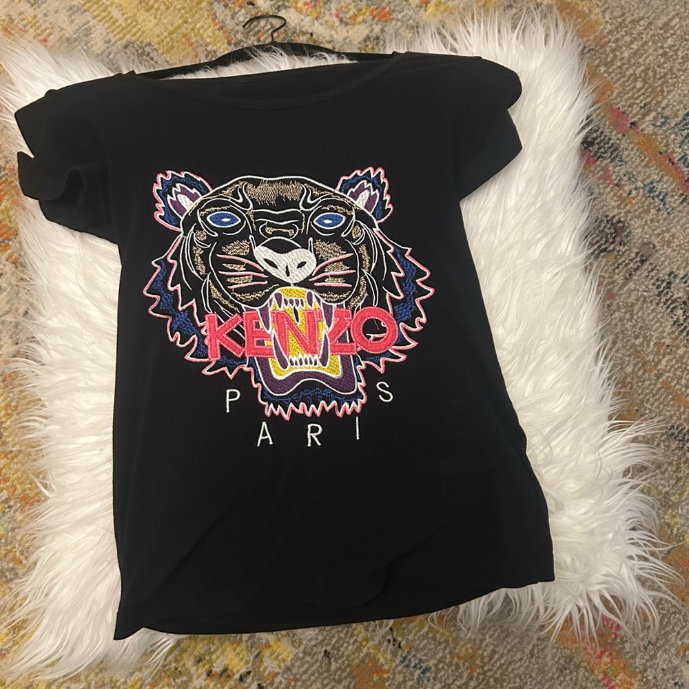 Kenzo Women’s  ‘s Black Tiger Graphic T-Shirt